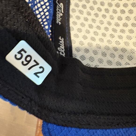 Titleist Hat Cap Snap Back Blue Mesh Trucker Embroidered Golf Mens Side Patch - Picture 8 of 8